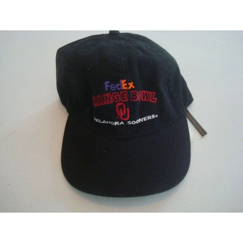 OKLAHOMA SOONERS FEDEX  ‎  BEACH GOLF strapback  DEADSTOCK HAT CAP VINTAGE P4